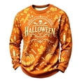 thumbnail image 3 of Halloween Sweatshirt for Men Scary Novelty Casual Vintage Long Sleeve Crew Neck T-Shirts Fall Winter Trendy Breathable Comfy Top Saffron 3XL, 3 of 5