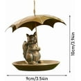 thumbnail image 2 of Animal Bird Feeder with Umbrella, Cute Squirrel/Cat/Dog Holding Umbrella Bird Feeder for Outdoors Hanging, Metal Squirrels Feed, Garden Yard Decor, for Birds Lovers Men Women Gifts, 2 of 9