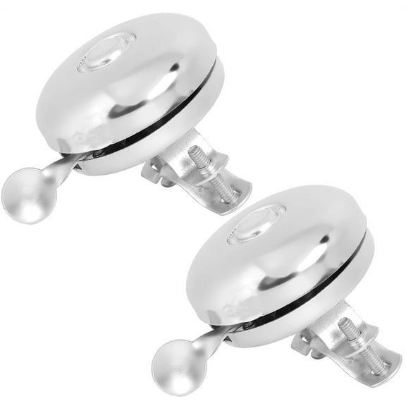 NOGIS 2 Pcs Bicycle Bell - Classic Bike Bell Right Up for Handlebars Bicycle Bell with Loud Crisp Clear Sound for Adults Girls Boys Kids Mountain/Road Bike Bell Silver