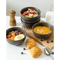 thumbnail image 4 of Matte Black Stoneware Bowls Set of 6, 24 oz 6 Inch Ceramic Soup Bowls, Dishwasher Microwave Oven Freezer Safe, for Oatmeal Cereal Noodle Dessert Rice, Kitchen & Gift Use, 4 of 5