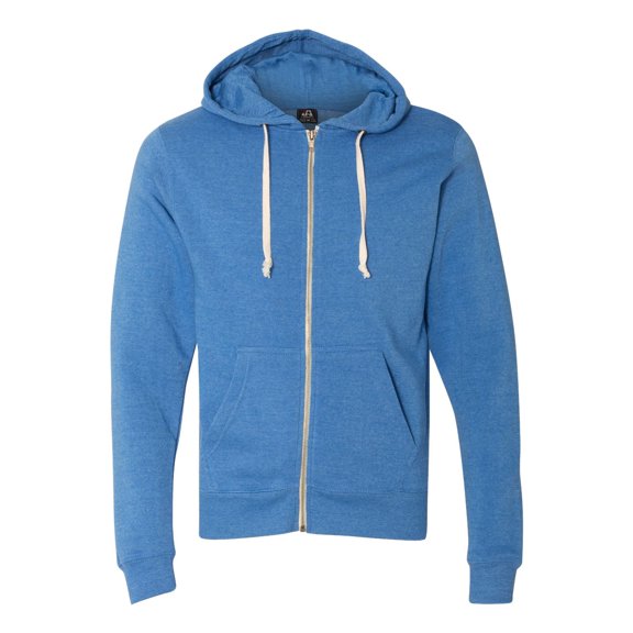 J America JA8872 Adult Triblend Full-Zip Fleece Hooded Sweatshirt
