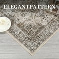 thumbnail image 7 of GlowSol 5' x 7' Vintage Floral Rug Non-Shedding Non Slip Carpet Distressed Floor Carpet for Dining Room Office, Brown, 7 of 7