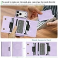 thumbnail image 7 of 2 In 1 Function Wallet Case for iPhone 17 Pro Max Compatible with MagSafe for Men Women, Detachable Magnetic Wallet Phone Case with Card Slots Holder, Support Magnetic Car Mount - Purple, 7 of 7