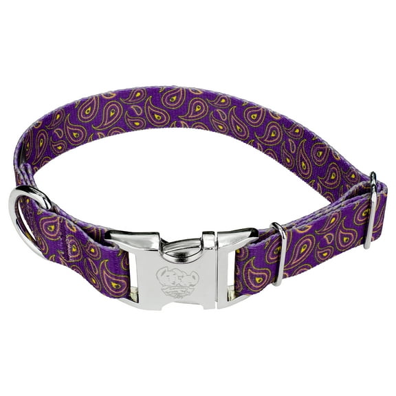 Country Brook Petz® Premium Purple Paisley Dog Collar, Large