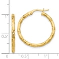 thumbnail image 4 of 14K Polished and Textured Hoop Earrings 14k Yellow Gold Earrings, 4 of 4