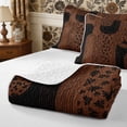 thumbnail image 4 of Manfei Minimalist Floral Stripes Quilt Full 3-Piece,Vintage Aesthetics Full Bedspread Sets,1 Coverlet and 2 Pillowcases, 4 of 7