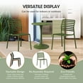 thumbnail image 2 of WestinTrends Playa 7-Piece Metal Rectangular Patio Dining Table Set With Stackable Plastic Dining Chairs For 6, Olive Green, 2 of 15