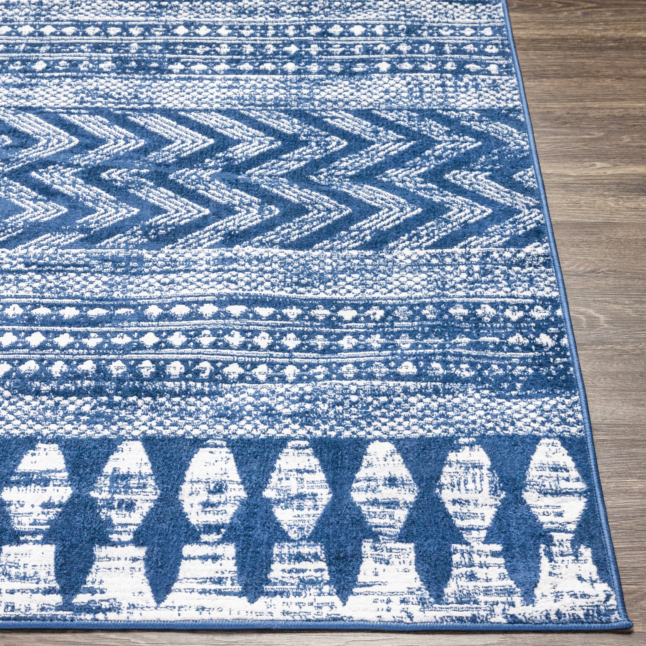Livabliss Roma Global Tribal Area Rug,8'11" x 12'3",Deep Blue