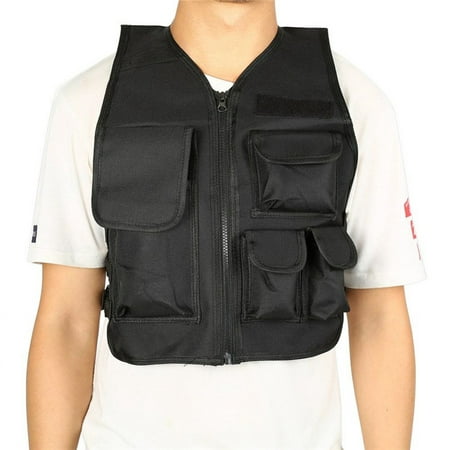 Qiilu Children Tactical Vest Combat Vest Nylon CS Game Molle Body Armor Vest For Children Fits Ages 8-14 Yrs Gift for Boys Kids Indoor Outdoor Game for