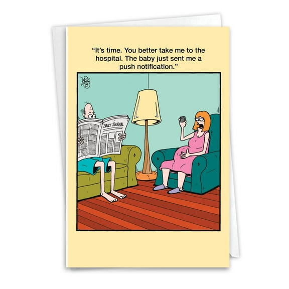 1 Funny Baby Card with Envelope - PuSh-tification Baby C7276BBG