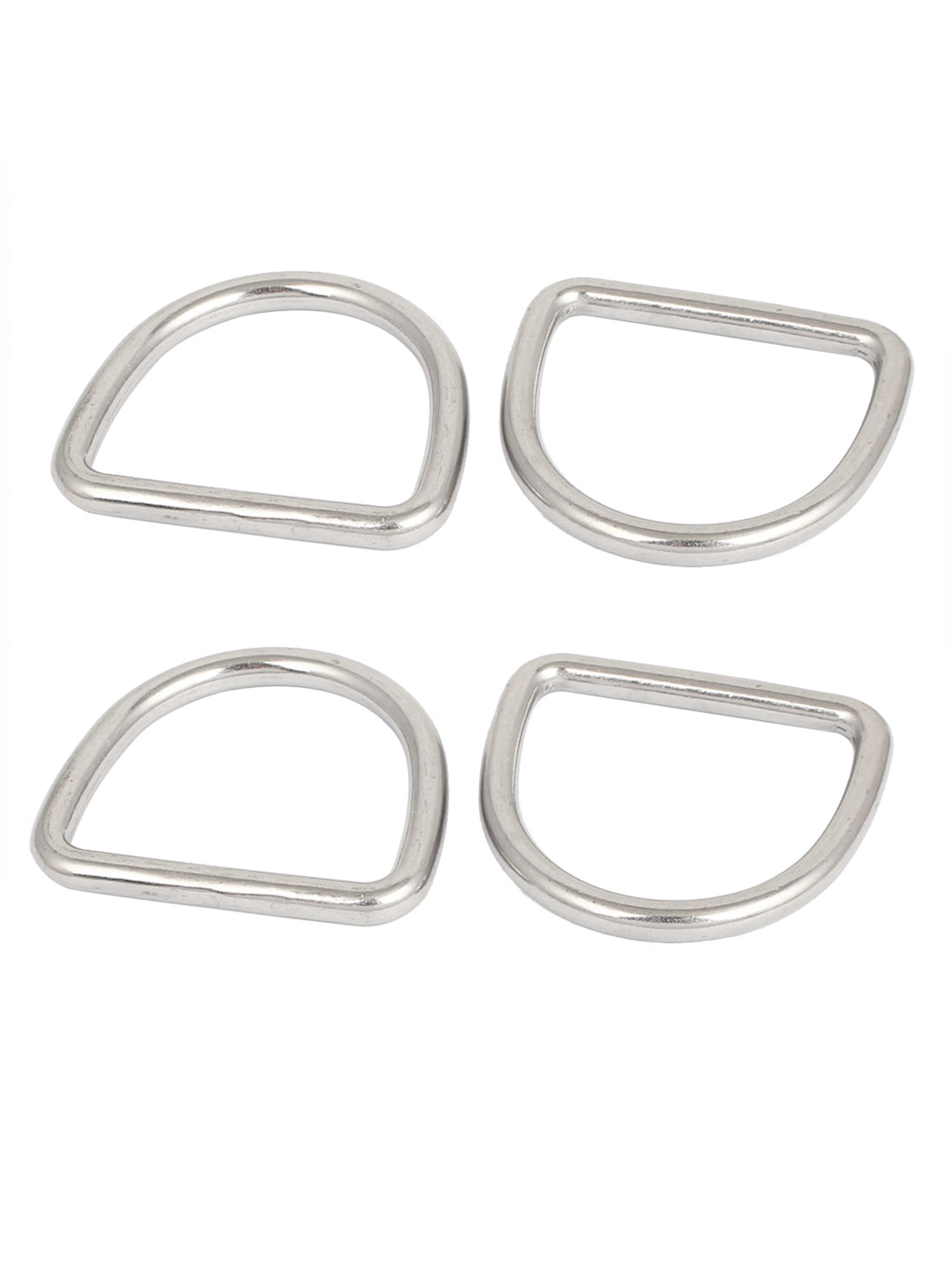 D Ring Hooks Shaped Buckles Handbag Belt Buckle Silver Tone 4 Pcs
