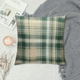 thumbnail image 2 of Leisuo Plaid Check Throw Pillow Cover, Scottish in Beige White Teal Green and Grayish Blue Decorative Pillow Cases Square Cushion Covers for Home Sofa Couch 18\x18\, 2 of 5