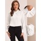 thumbnail image 2 of Blusa de Trabajo de Satén para Mujer Elegante Cuello Torcido de Manga Larga Blusa blanco L, 2 of 6