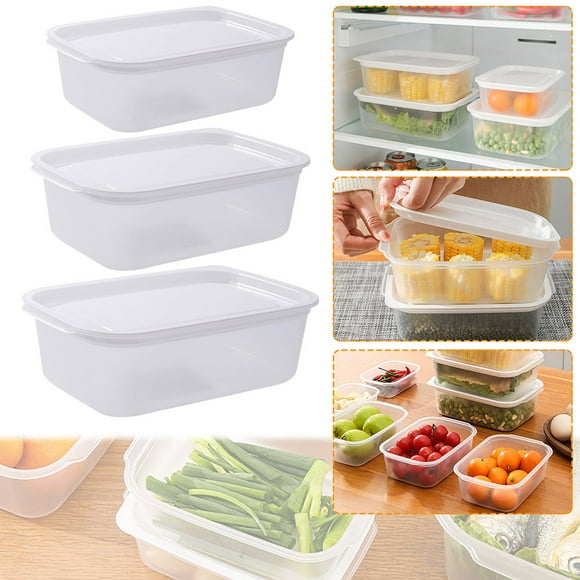 Liquidation d'Économies d'Été! EINCcm Bacs de Rangement Boîte de Rangement Rectangulaire Contenant de Rangement Alimentaire Transparent pour Cuisine Réfrigérateur, Clair G