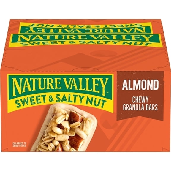 Nature Valley Sweet & Salty Nut Almond Chewy Granola Bars, 12 Count, 1.2 oz Each Individually Wrapped Snack Bars