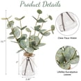 thumbnail image 2 of Scidweet Artificial Eucalyptus Plants, 13.7”Faux Fake Eucalyptus Stems Plants in Glass Vase with Faux Water for Kitchen Bathroom Office Home Decor, 2 of 7