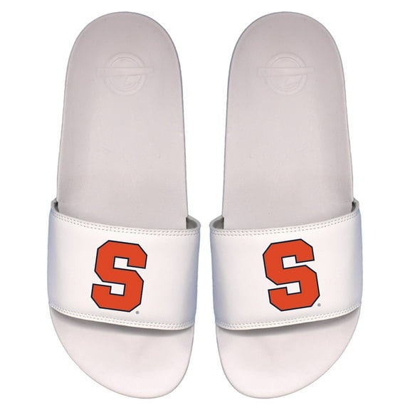 Men's ISlide White Syracuse Orange Primary Logo Motto Slide Sandals