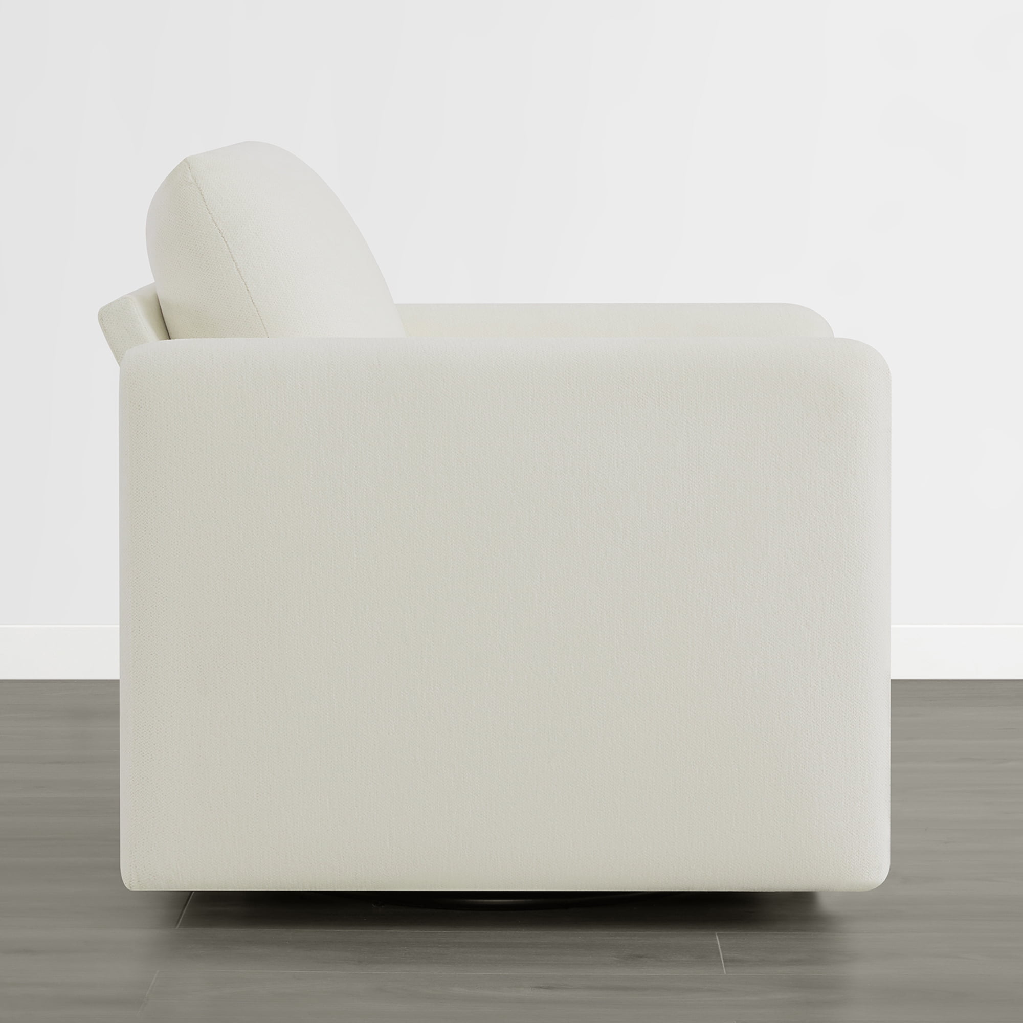 Spruce & Spring 360° Swivel Accent Chair with Reversible Cushion, Linen
