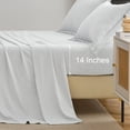 thumbnail image 6 of Jessy Home Bed Sheets Set 4 Piece Twin Sheet Set White Cotton Blend Fitted Sheet, Flat Sheet & 2 Pillowcases Bedding Set, 6 of 10