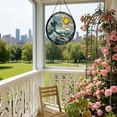thumbnail image 3 of Stained Glass Window Hangings Waves Suncatchers Decors Colorful Window Panel, 3 of 9