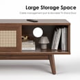 thumbnail image 7 of Hommoo Mid Century Modern Rattan TV Stand Up to 75", Wood TV Stand with Storage, Boho Media Console Entertainment Center for Home, Walnut, 7 of 7