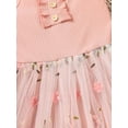thumbnail image 4 of Zehjuhan Toddler Baby Girl Dress Sleeveless Strap Knit Dress Daisy Tutu Dresses Princess Sundress, 4 of 5