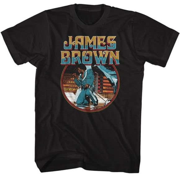 James Brown T-Shirt Noir pour Adulte à Genoux en Cercle 2Xt