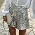 thumbnail image 6 of Taylonsss Women Summer Sequins Shorts High Waist Casual Loose A Line Hot Pants Sparkly Clubwear Night-Out Skorts, 6 of 9