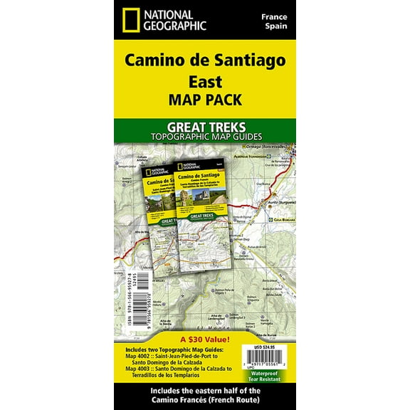 National Geographic Trails Illustrated M Camino de Santiago East Map [Map Pack Bundle] Map, (Paperback)