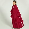 thumbnail image 5 of IBTOM CASTLE Kids Girls Muslim Abaya Dress Long Sleeve Chiffon Islamic Kaftan Robe Open Front Cardigan Prayer Dress with Hijab 4-5 Years Wine Red, 5 of 8
