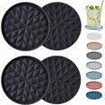 thumbnail image 1 of wonima02 Silicone Coasters for Drinks[4 Pack]- Cup Mat for Tabletop Protection-Non-Slip, Non-Stick, Coffee Table Decor, Great Gift for Any Occasion, Black, 1 of 1