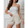 thumbnail image 6 of Michellecmm  Women’s Lace Trim Shorts Cute Elastic High Waist Little Bow Shorts, 6 of 9