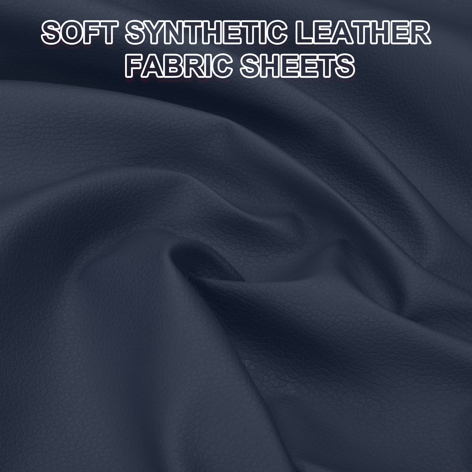 63x39.4in Faux Leather Sheets, Faux Leather Fabric Sheets Vinyl Fabric Synthetic Soft Waterproof for Replacement Upholstery Car, Navy Blue