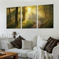 thumbnail image 2 of Nawypu Forest Wall Art Modern Canvas Painting The Picture for Home DecorationTrees Foggy Morning Spring Landscape Print On Canvas Giclee Artwork for Wall Decor 12''x16''X3 Panels, 2 of 4