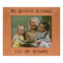 ThisWear Sentimental Photo Frame My Greatest Blessings Call Me Grandma Wood Engraved 8x10 Landscape Picture Frame