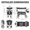 thumbnail image 5 of CREATIVE OUTDOOR Push-Pull Collapsible Folding Wagon Stroller Cart, Gray/Teal, 5 of 7