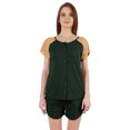 thumbnail image 1 of Inkmeso Ensemble de Nuit 2 Pcs pour Femmes Manches Raglan Chemise Boutonnée & Shorts Vêtements de Nuit-43, 1 of 7