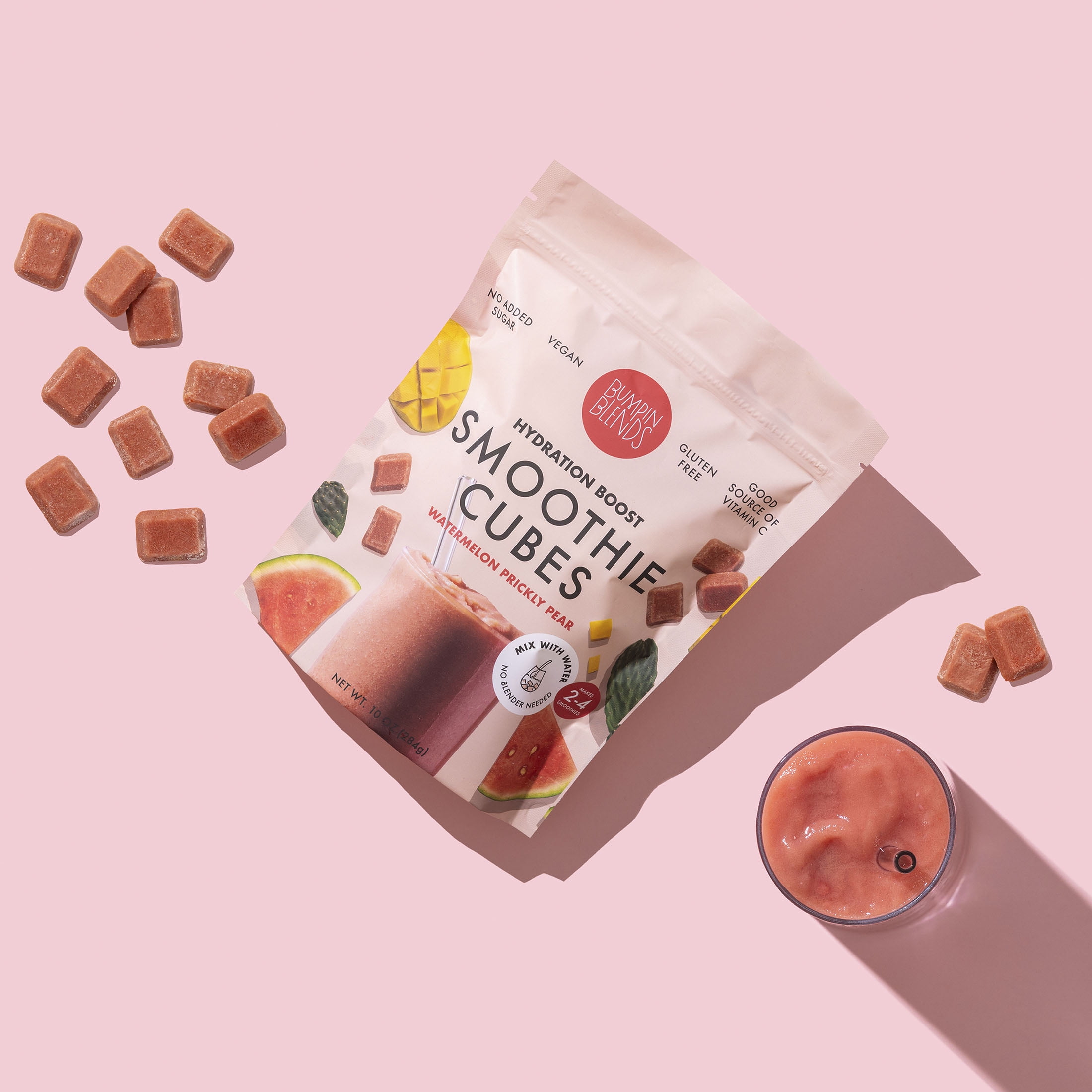 Bumpin Blends, Smoothie, Enhance Hydration, Watermelon Paradise, 10oz, Cubes, 2-4 Servings