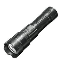 Pompotops LCD Battery Flashlight,10000 Lumens Super Bright Flashlight, Zoomable, Rechargeable Flashlight With 4 Modes, Powerful Handheld Flashlight