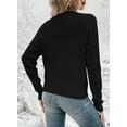 thumbnail image 6 of Pink Queen Fall Sweaters for Women 2025 Casual Pullover Sexy V Neck Long Sleeve Twist Knot Cropped Knit Sweater Tops, 6 of 9