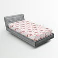 thumbnail image 2 of Ambesonne Tropical Fitted Sheet, Flamingo Drawing Tropical, Twin XL Size, Pale Pink and Eggshell, 2 of 5