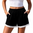thumbnail image 5 of Lmueinov Womens Boho Shorts with Pockets 100% Cotton Elastic Waist Lace Tassel Trim Loose Fit 2026 Trendy Comfy Summer Beach Vacation Wear, 5 of 5