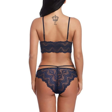 

Gubotare Lingerie For Women Plus Size Lingerie for Women Sexy Naughty Lace Floral Teddy Bodysuits One Piece V Neck Mini Babydoll Plus Size Blue 3XL