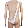 thumbnail image 3 of Hombres Sexy \ 's Ropa Interior De La Camisa De Dormir Diagonal Peluche Breve Traje Bikini Blanco, 3 of 6