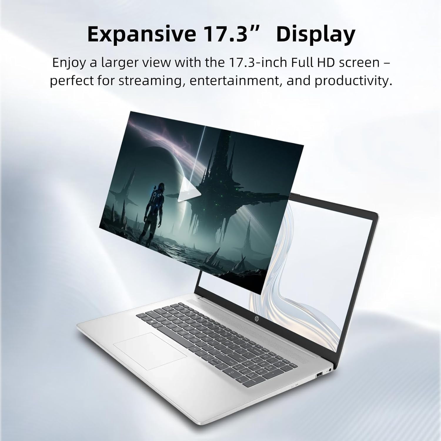 HP 17 inch Laptop, AMD Ryzen 5 7430U, 20GB RAM, 512GB NVMe SSD