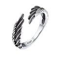 thumbnail image 1 of Anillos abiertos de alas de ángel ajustables de Silvora para hombres y mujeres, anillo de plata esterlina hipoalergénico, declaración, apilamiento, regalo de joyería para dedos, 1 of 8