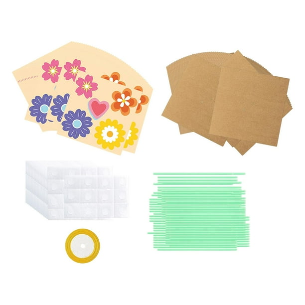 Kit de manualidades de ramo de flores, regalo DIY, ramo de flores de papel, hazlo tú mismo 48 piezas