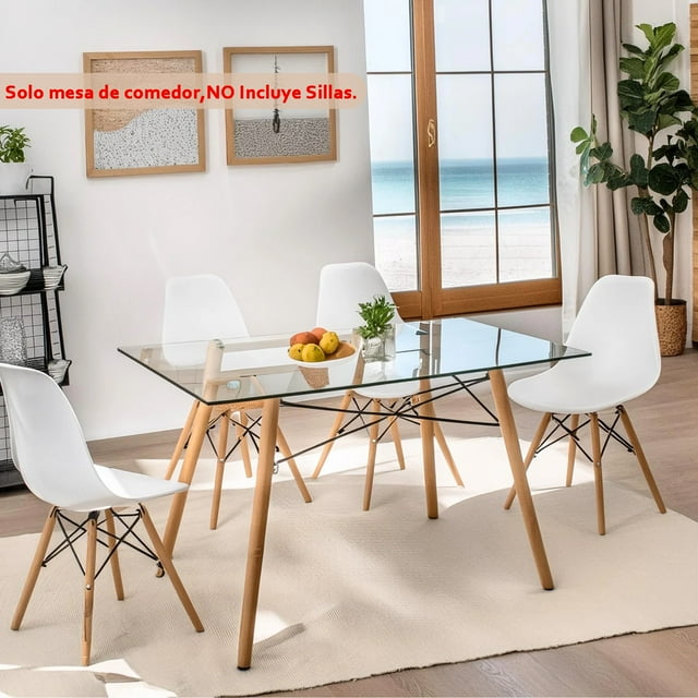 Mesa de Comedor Rectangular FurnitureR Eames Vidrio (Mesa solamente) L120 * W70 * H72cm BESAI