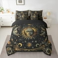 thumbnail image 2 of Manfei Bohemian Moon Sun Twin Bedding Sets 7-Piece, Psychedelic Stars Planet Bedding Comforter Set, Mandala Hippie Flower Reversible Sheet Sets, Luxury Bedroom Decor, 2 of 7