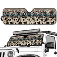 thumbnail image 2 of Yuyamidu Aztec Cow Print Windshield Sun Shade for Jeep Wrangler, Front Window Sunshade Compatible with Jeep Wrangler TJ JK JL & Gladiator JT 2/4 Door, 2 of 7